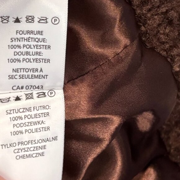 😊Rachel Zoe Teddy Sherpa Fleece Zip Jacket Women's Size M Chocolate Brown NEW - Picture 11 of 13